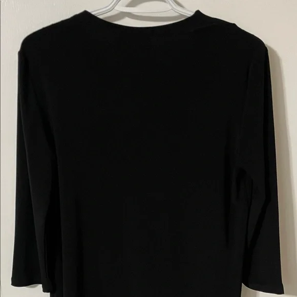 Joseph Ribkoff Black V-Neck Asymmetric Draped Tunic Size 8 - Picture 8 of 8